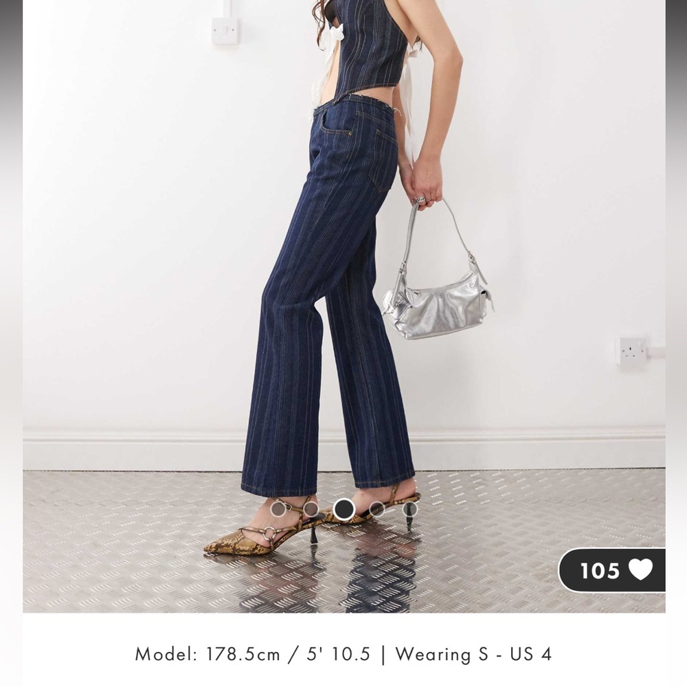 Lioness Dark Blue Flare Jeans